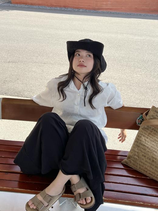 两色纯棉渔夫帽，梅子色超好看，配防风绳！不退不换~ 商品图9