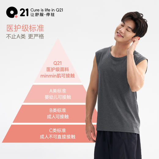 【天丝棉吸湿排汗抑菌】Q21男士背心无袖打底衫睡衣 商品图2