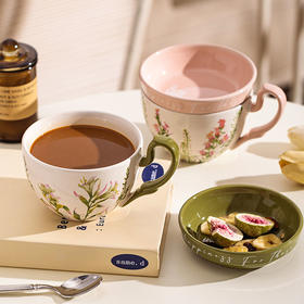 摩登主妇陶瓷带盖咖啡杯高档精致杯子家用水杯高级感马克杯早餐杯