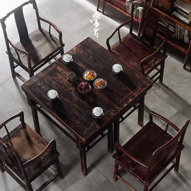 娜家折叠课堂中式仿古漆榫卯结构（黑红）