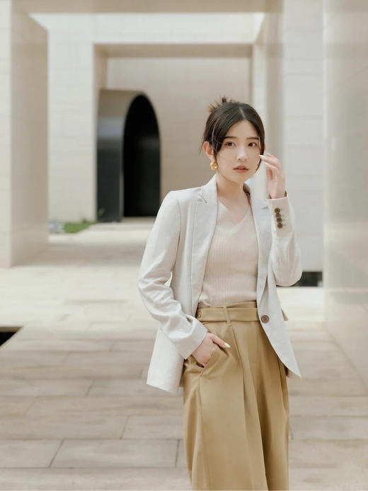 【4月10日 下午14:00 秒杀】小禾 春夏都可以穿的 亚麻平纹布 西服外套 商品图6