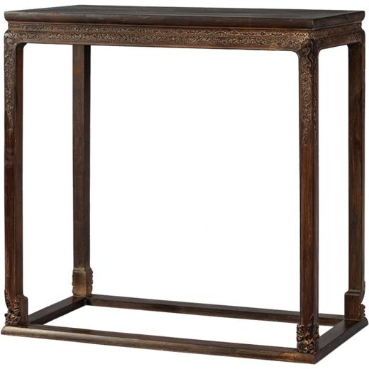 清中期 红木束腰带托泥花卉纹供案 商品图5