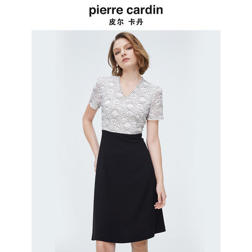 皮尔卡丹女装AB配知性修身蕾丝连衣裙P4226D4058W3 商品图3