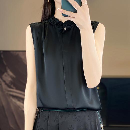 2025夏季新款木耳边冰丝吊带背心女衬衫女装女士上衣内搭服饰衬衣 商品图2