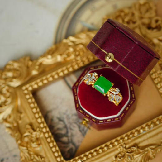 龢盒原创 冰阳绿小方糖戒指 商品图0