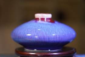 彩色丝毛釉飞碟瓶