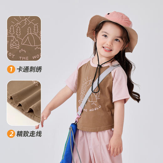 【49.9任选2件】潮酷风嘟嘟家女童短袖T恤夏季新款女宝体恤夏天洋气婴儿上衣 商品图1