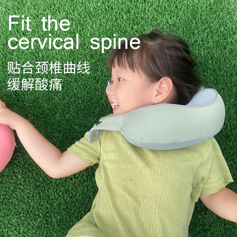 【儿童u型枕】小号记忆棉护颈枕 慢回弹飞机枕 外出旅行可收纳颈枕