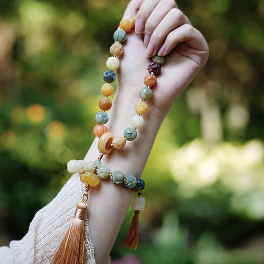 【灵隐文创馆正品】2025新款风化菩提手串 杭州灵隐寺财神莲花菩提手持多宝念珠盘珠汉服挂件 商品图1