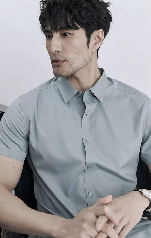 英国轻奢品牌Gesamy桑蚕丝短袖衬衫，英国高端塞尔福里奇商场，哈罗斯商场都有专柜，2.5%桑蚕丝+29.5%莫代尔的黄金配比，吸湿性，透气感都很好，5色可选
尺码M-3XL，清货特价 商品图2