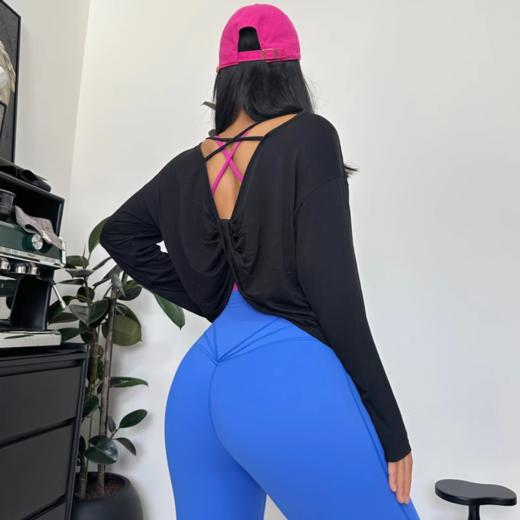 跃牌【洛水之神系列】新款瑜伽上衣女开叉宽松无尺码休闲罩衫运动瑜伽服健身衣女HN170 商品图4