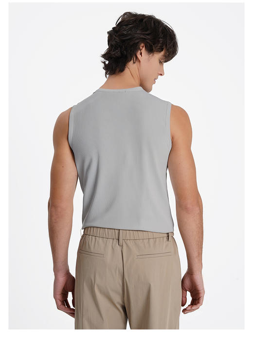 callisto米色粘纤混纺无袖T恤 商品图4