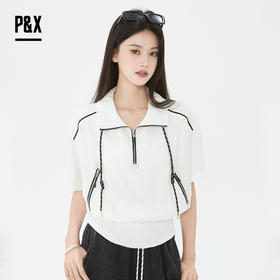 P&X设计师2025夏季新款时尚休闲运动减龄显瘦衬衫 825228072 白色