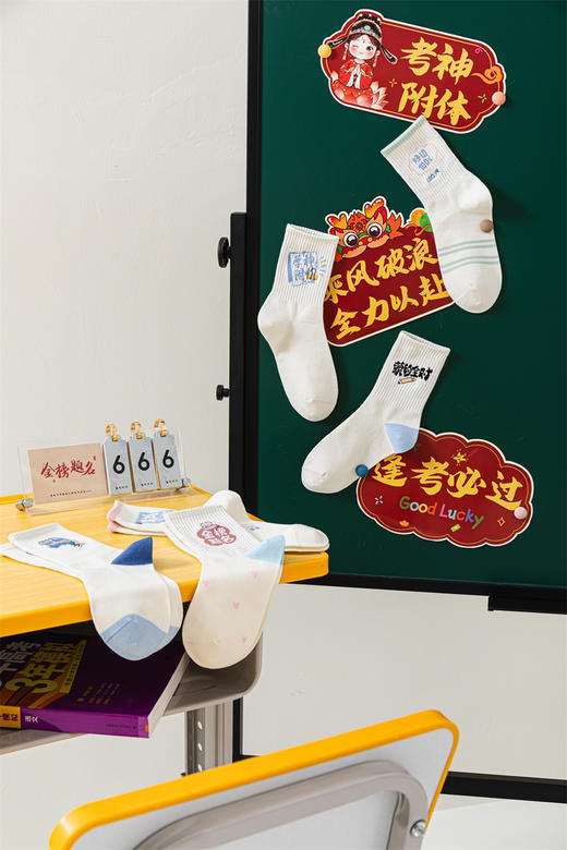 3双装！春夏全棉状元袜高考女袜男袜中筒袜礼盒+礼袋 无骨工艺更舒适 金榜题名 旗开得胜 逢考必过 美好祝愿~ 商品图7