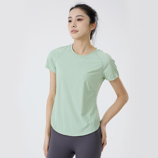 【路路精选】瑜伽服女运动短袖透气速干吸湿排汗户外跑步休闲运动宽松健身t恤 商品图0