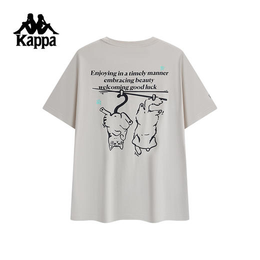 Kappa卡帕背靠背夏季2025新款运动短袖情侣男休闲纯棉t恤上衣女款K0FW2TD40 商品图2