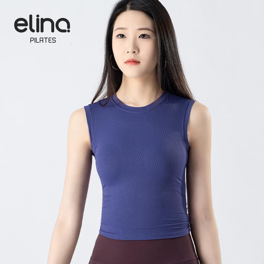 一恋•普拉提 2025春季新款罗纹运动背心后扭结时尚瑜伽背心EMM008（固定胸垫） 商品图7