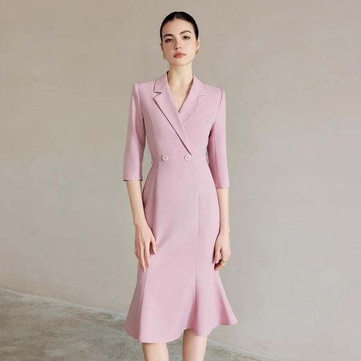 IWY/法式名媛七分袖连衣裙女新款收腰包臀鱼尾裙职业套裙Q1272 商品图1