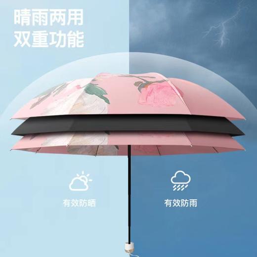 五折黑胶双层太阳伞防晒防紫外线，油画伞折叠晴雨两用遮阳反向伞TC- JR050901 商品图1
