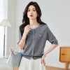 小香风配裙子短款针织开衫，五分袖薄款t恤上衣冰丝中袖外套CC- 66-77009 商品缩略图2