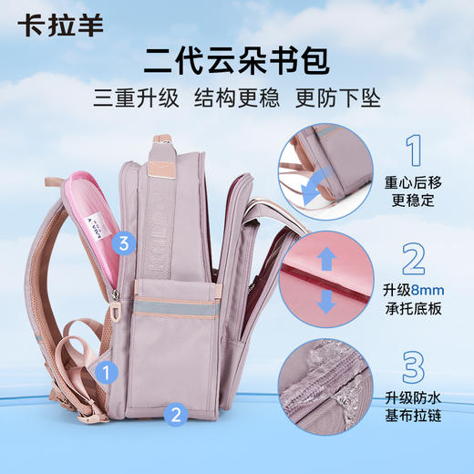 【云朵书包2.0PLUS版】卡拉羊六维防下坠小学生1-6年级18L/20L云朵书包  万物生 CX2205+CX2678(TX) 商品图10