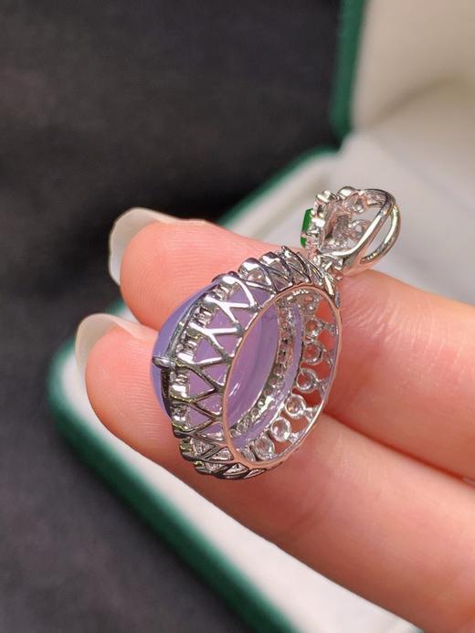 紫罗兰蛋面翡翠吊坠 商品图4