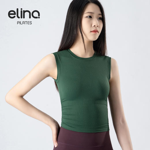 一恋•普拉提 2025春季新款罗纹运动背心后扭结时尚瑜伽背心EMM008（固定胸垫） 商品图8