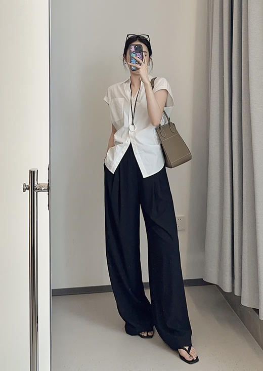 【出游好搭子！极简风小飞袖衬衫】清凉舒适 罗马假日赫本小飞袖 商品图3