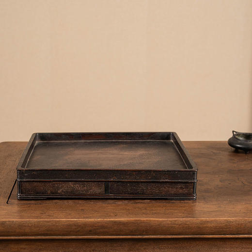 清 红木机关暗屉呈盘 商品图0