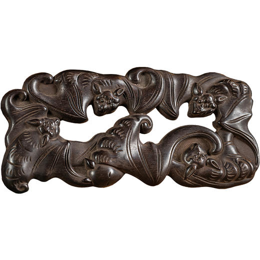 清 紫檀透雕五福临门器座 商品图5