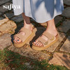 预售|Safiya/索菲娅夏季复古鎏金扣外穿魔术贴勃肯厚底休闲凉拖2025SFD2110153/SFD2110M53 商品缩略图6
