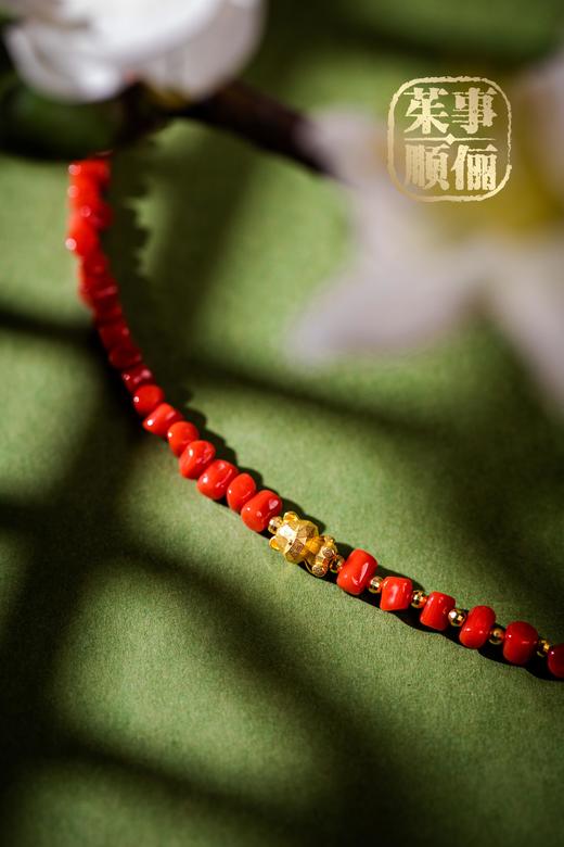 【茱事顺俪】18K黄金天然红项链 商品图3
