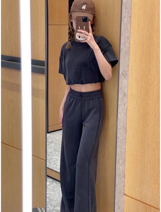 点此购买 lulu露露softstreme女士螺纹阔腿长裤 bk 314779 商品图5