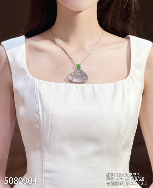 玻璃种白佛公吊坠【5080904】具体价格微信咨询 商品图7