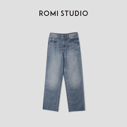 ROMI STUDIO “重磅丹宁” 莱赛尔混纺洗水竹节毛边牛仔裤 24SSF177 商品图0