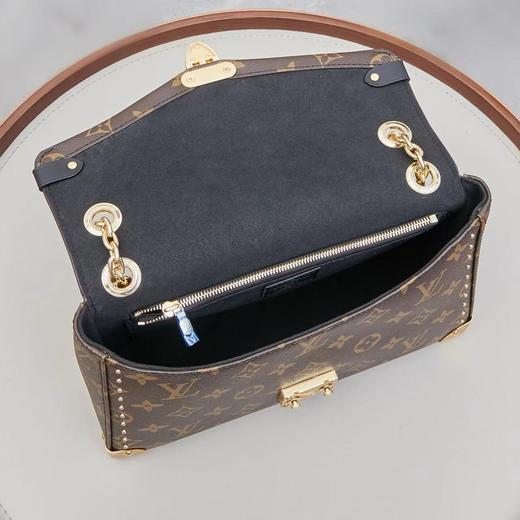 LouIs VUITTON Trunkie 滑动链条铆钉装饰 涂层帆布 单肩包 女款 棕色（CB） 商品图7