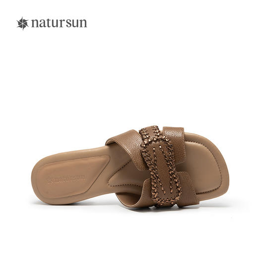 natursun法式外穿凉拖鞋女一脚蹬休闲沙滩平底一字拖N25331201 商品图2