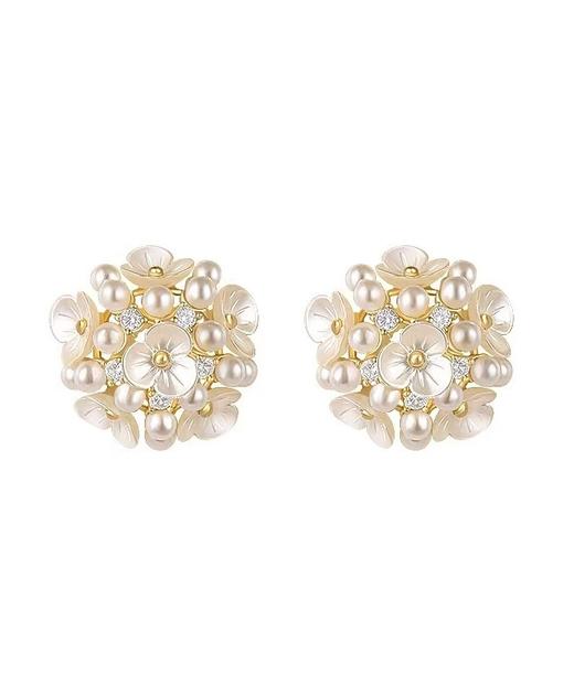 设计师款花球珍珠精致耳钉925脱敏针 商品图5