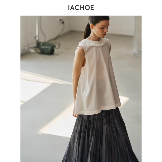 棉仓3621504005-IACHOE 后背花边领背心 商品图2