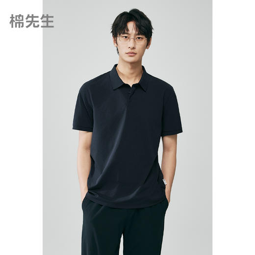 棉仓363802013-棉先生微肌理棉感吸湿快干短袖POLO 商品图0