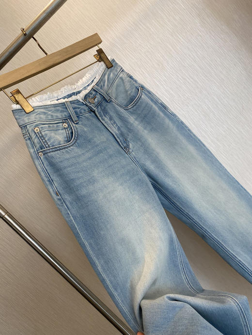 少女感早春花边腰！2025新款高腰窄版直筒显瘦牛仔裤女款！ 商品图5