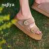 预售|Safiya/索菲娅夏季复古鎏金扣外穿魔术贴勃肯厚底休闲凉拖2025SFD2110153/SFD2110M53 商品缩略图5