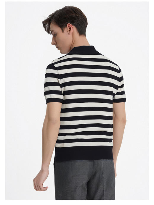 callisto藏青经典海军条纹T恤 商品图4