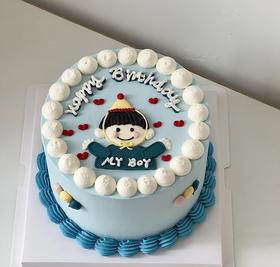 【臻品系列】--【手绘蓝色儿童MY BOY】送儿子、男孩生日蛋糕