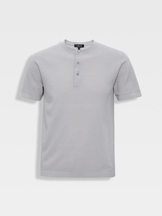 callisto米色长绒棉泡泡提花T恤 商品图0