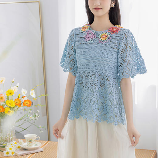 苏苏姐家古风蕾丝套头衫手工DIY编织钩针毛线团上衣材料包 商品图1