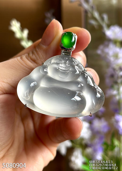 玻璃种白佛公吊坠【5080904】具体价格微信咨询 商品图2