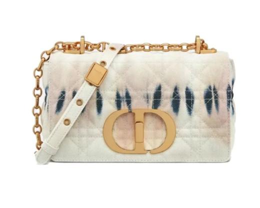 DIOR迪奥 Caro 品牌Logo 牛仔布 斜挎单肩包 小号 女款 白色 商品图0