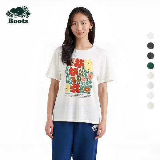 【2件9折】【ROOTS】女式花朵短袖T恤 商品图0
