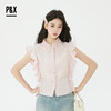 P&X设计师2025夏季衬衣荷叶边翻领甜美衬衫825205087 粉色 商品缩略图0